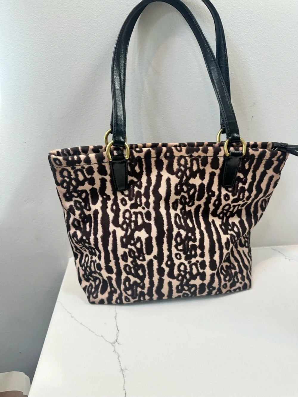 Coach Ocelot Tote Bag with Black Handles - Picture 5 of 10